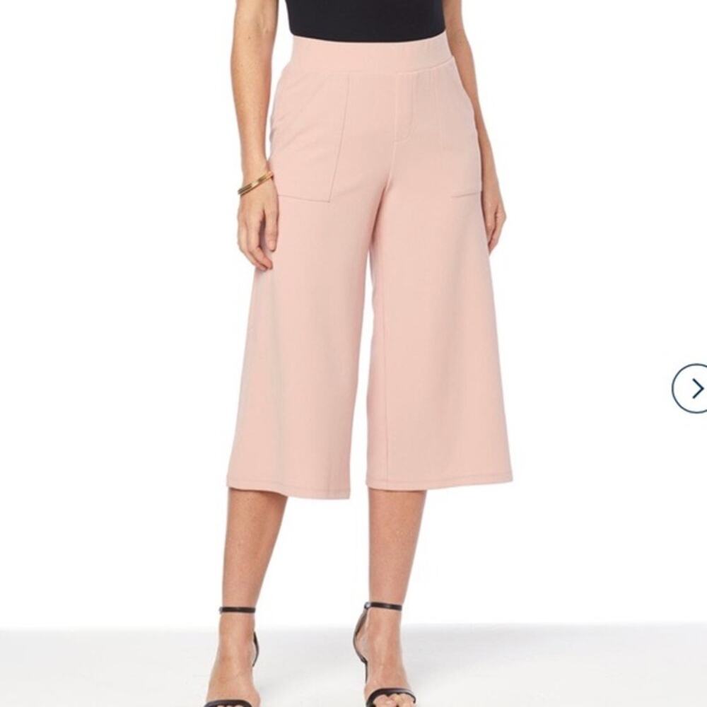 NWT Nina Leonard Tummy Smoothing Waist Culotte Pant Pink Plus Size 2X Comfort